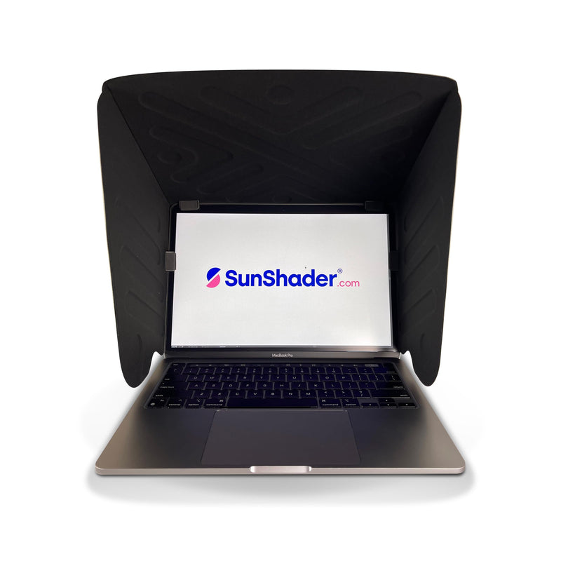 SunShader 3 - Laptop Sun Shade & Sun Glare Heat Shield for Working Outside (Large, White) Patent 10963010 Large v3.0