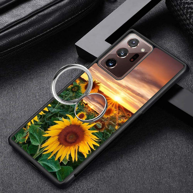 2020 Newly Samsung Galaxy Note 20 Ultra 5G Case Universal Custom Sunflower Samsung Galaxy Note 20 Ultra 5G Case with Ring Holder Kickstand Rotational Heavy Duty Armor Protective Soft TPU Bumper Shell