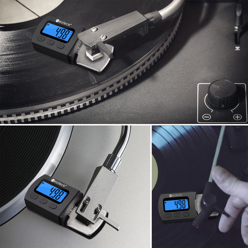 Neoteck Digital Turntable Stylus Force Scale Gauge + Vinyl Record Cleaner 0.01g/5.00g Blue LCD Backlight for Tonearm Phono Cartridge