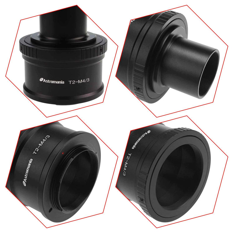 Astromania T T2 Mount and M42 to 1.25" Telescope Adapter (T-Mount) for Olympus Panasonic M4 / 3 Cameras - Compatible with Olympus EP1, EP2, EPL1, Panasonic DMC-G1, DMC-GH1, DMC-GF1 Camera Bodies Ring Set for Olympus M4/3