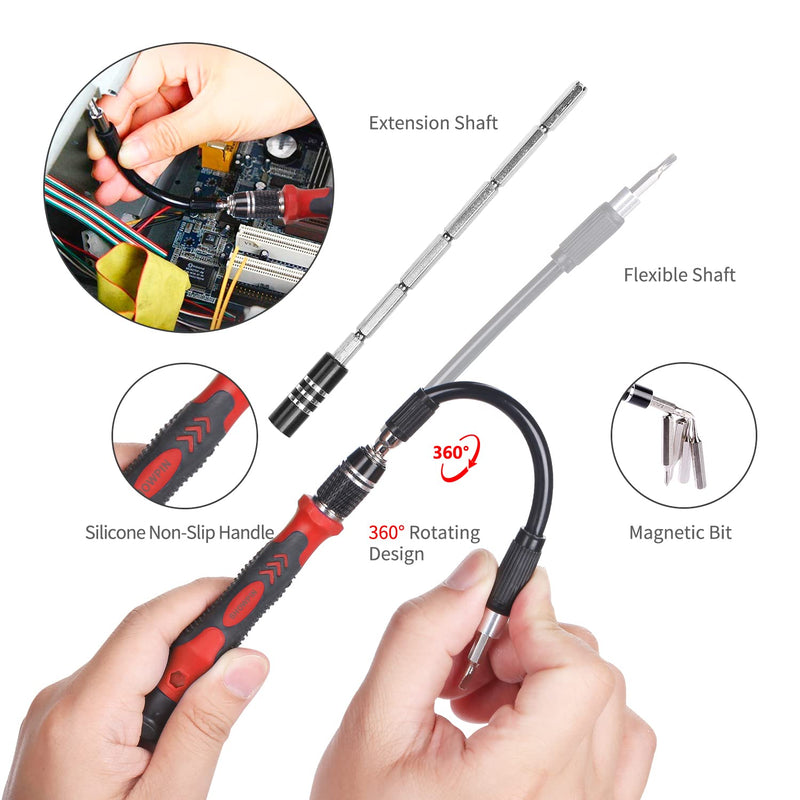 Precision Screwdriver Set, SHOWPIN 122 in 1 Computer Screwdriver Kit, Laptop Screwdriver Sets with 101 Magnetic Drill Bits, Electronics Tool Kit Compatible for Computer, Tablet, PC, iPhone, PS4 Repair Red