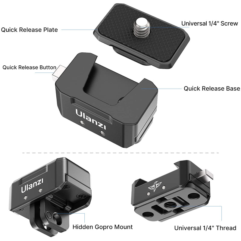Camera Quick Release Tripod Mount, Hummingbird DSLR QR Plate Adapter Vlog Filmmaking Quick Setup Kits for Canon/Sony/Nikon Fast Move Between Zhiyun Crane/Feiyu/DJI Ronin S/Moza/Tripod/Monopod/Slider
