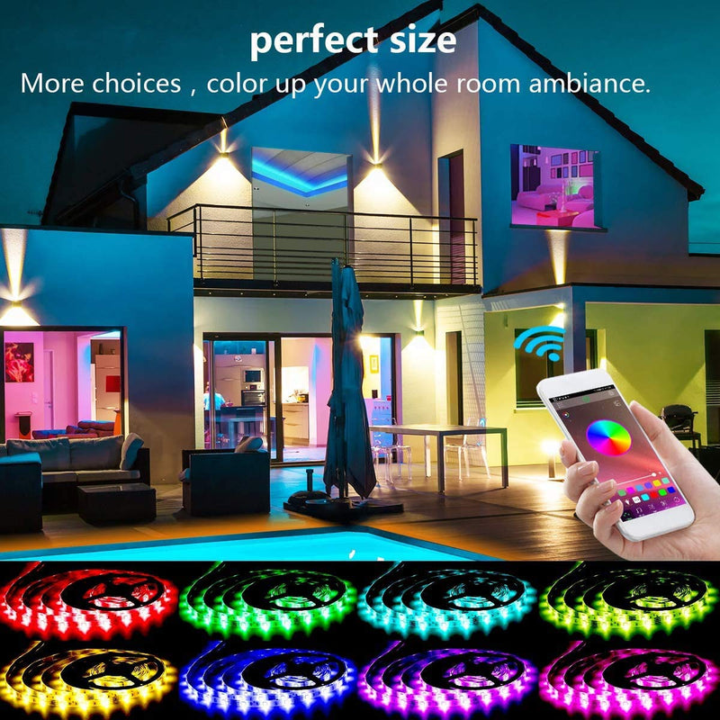 [AUSTRALIA] - 32.8FT WiFi 5050 RGB LED Christmas Strip Lights for Bedroom - Used for Alexa and Google Home/App Controlled LED Rope Lights/Sensitive Built-in Mic/16 Million Colors/40 Key Remote for Party, Holiday 