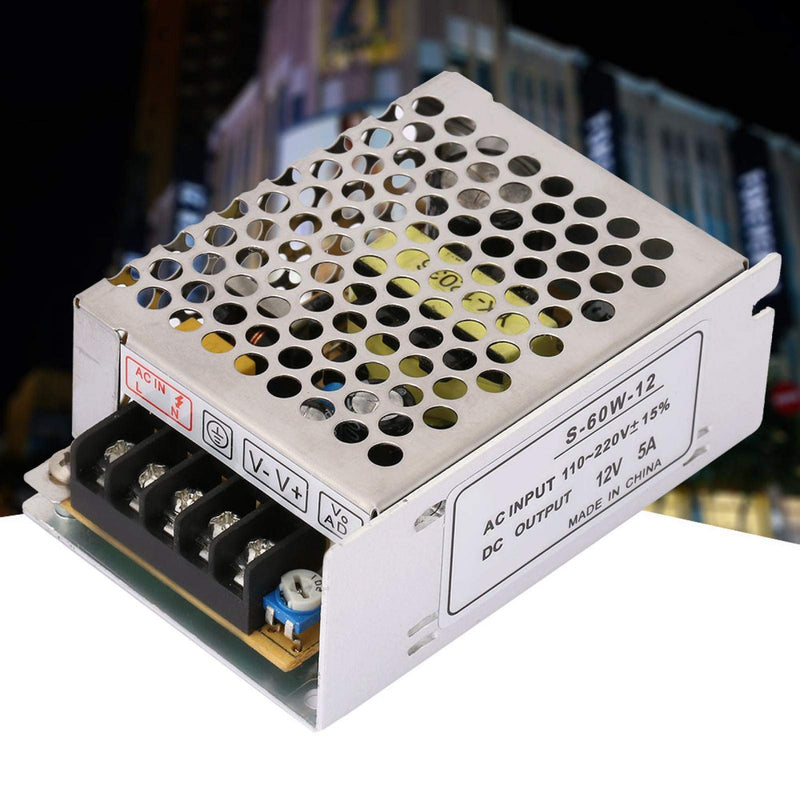 5A 12V Regulated Switch Voltage Converter Universal AC/DC Output Current Range0~5A Regulated Switch Power Supply for LED