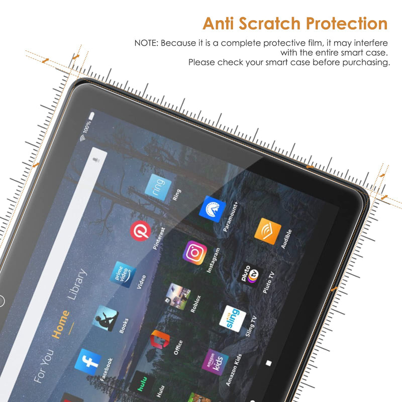 Hianjoo [2-Pack] Screen Protector Compatible with All-New Fire HD 10/Fire HD 10 Plus/Fire HD 10 Kids/Fire HD 10 Kids Pro Tablet 10.1 Inch (11th Generation), [HD Clarity] [9 Hardness] Tempered Glass