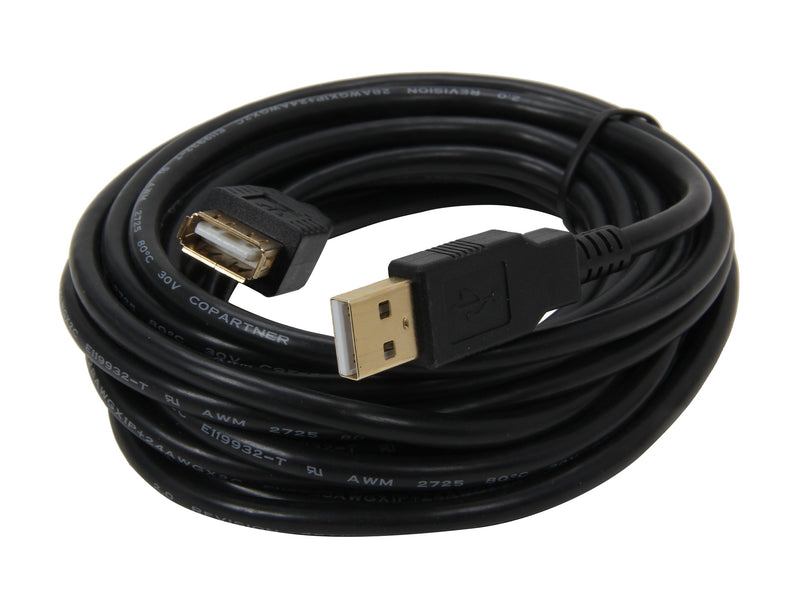 Rosewill 15-Feet USB 2.0 A Male to A Female Extension Cable (RCAB-11007),Black