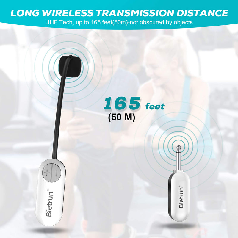 [AUSTRALIA] - Wireless Microphone Headset, New Upgrade Uhf Wireless Mic System, 165ft Range, 1/4''&1/8'' Plug, Head Mounted Handheld 2 In 1, For Iphone, Ipad, Android, Desktop, Camera, Speaker, Recording, Amplifier Silver 