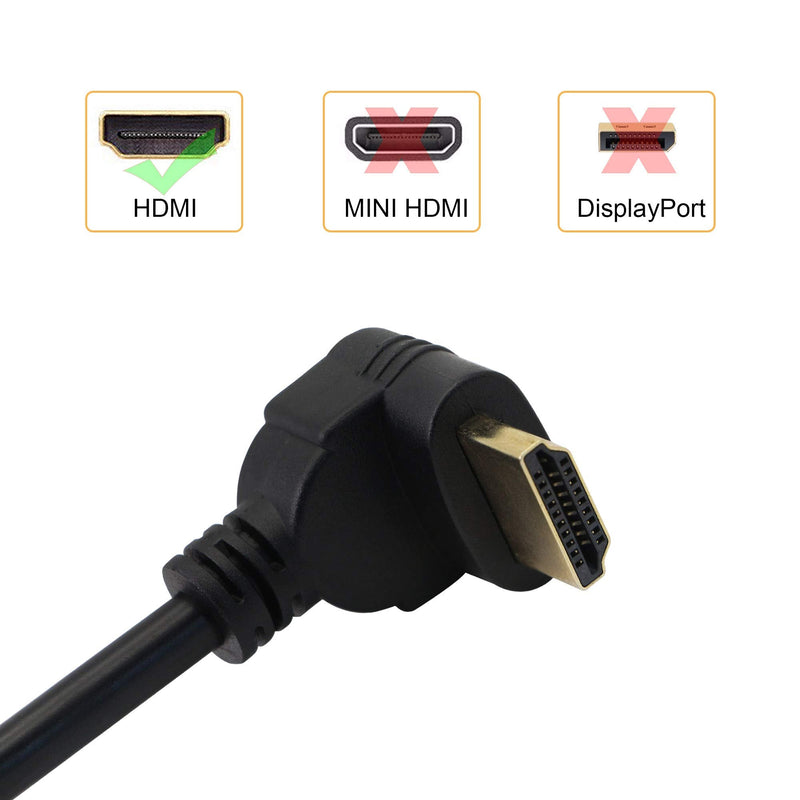 [AUSTRALIA] - HDMI Panel Mount 90 Degree Extension Cable,HDMI Femlae to 90 Degree UP Male Connector Wire, with Screw Hole Panel Mount,Support 4K 60hz 3D TV, Roku, Xbox360 eat. (Angle UP) Angle UP-0.5m 