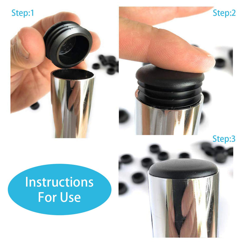 [AUSTRALIA] - 208 Pieces Mixed Sizes Round Plastic Plugs,Pipe Tubing End Cap, Round Plastic Tubing Plug, Durable Chair Glide for Chair Table Stool Leg,Pipe,Round Plastic Tubing,Tube Pipe Hole (Round) 