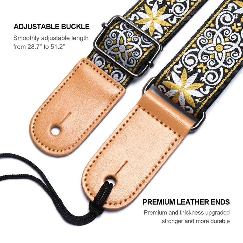 Ukulele Strap, Eyeshot Adjustable Hawaiian Jacquard Woven Ukulele Shoulder Strap, Suitable for Soprano Concert Tenor Baritone String Instruments Jacquard king style