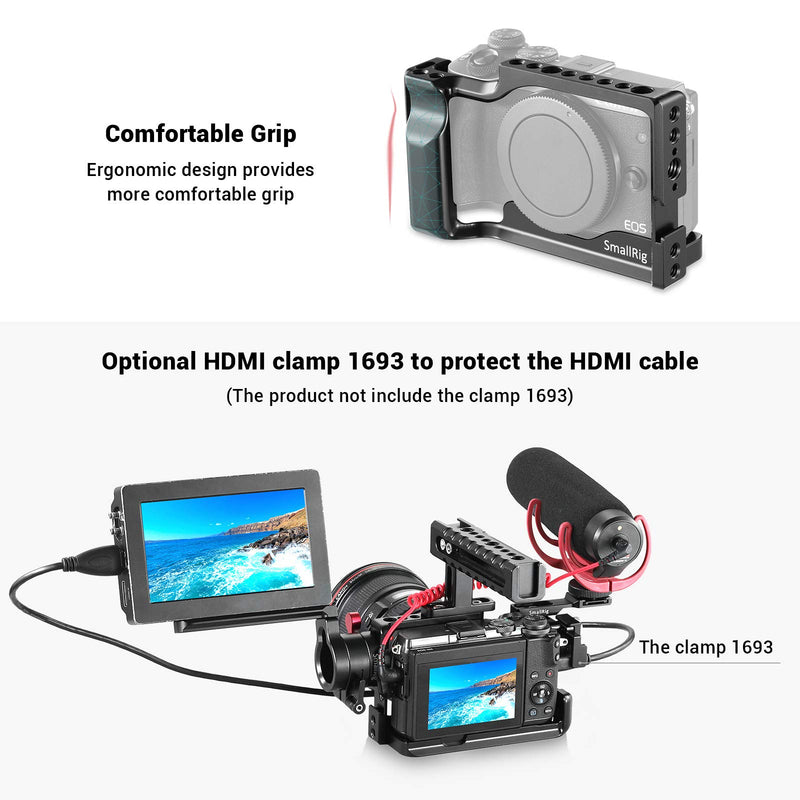 SMALLRIG Cage for Canon EOS M3 and M6 with Built-in Cold Shoe and NATO Rail(Not Compatible with M6 Mark II) - 2130