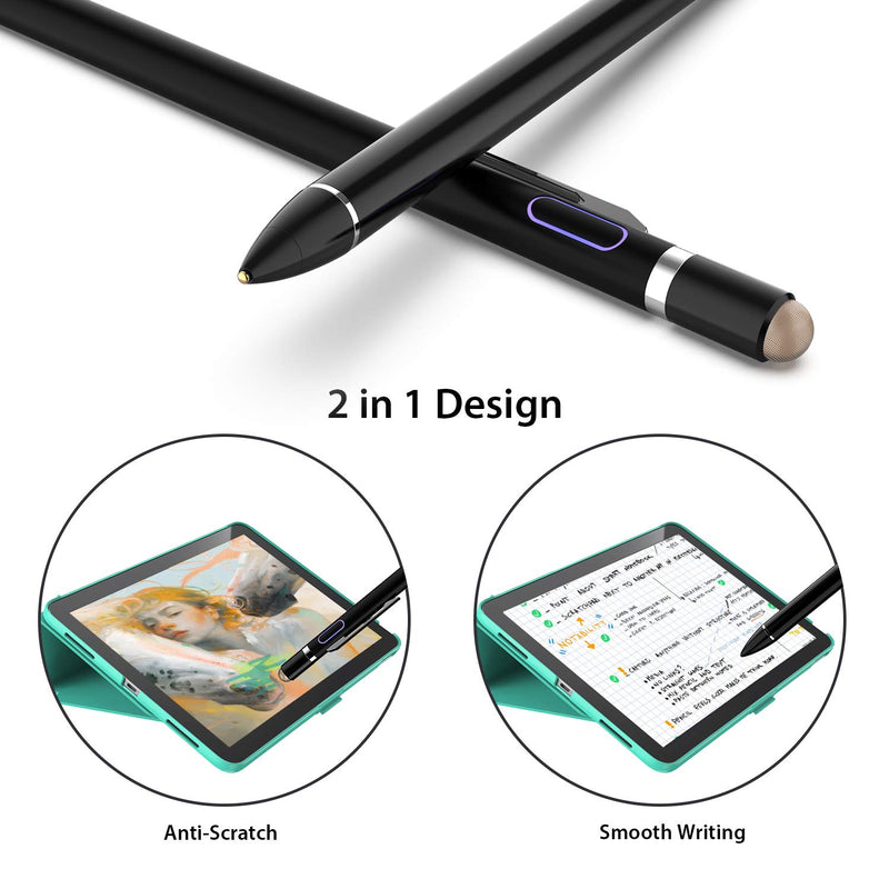 Stylus Pen for Touch Screens, Digital Pencil Active Pens Fine Point Stylist Compatible with iPhone iPad Pro and Other Tablets Black