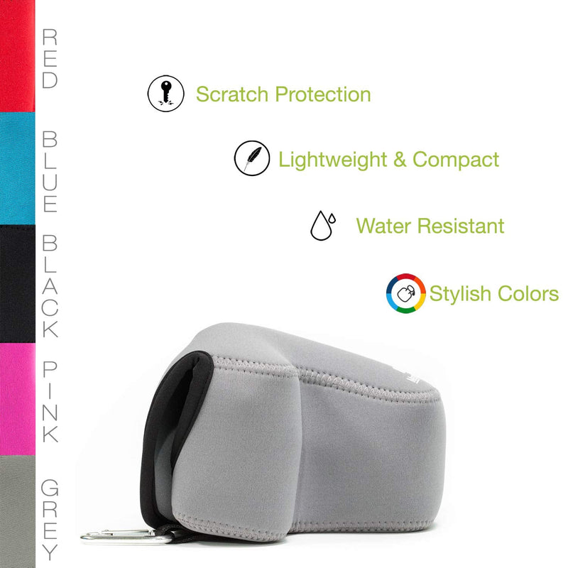 MegaGear Ultra Light Neoprene Camera Case Compatible with Panasonic Lumix DMC-GX8 (14-140mm) Grey