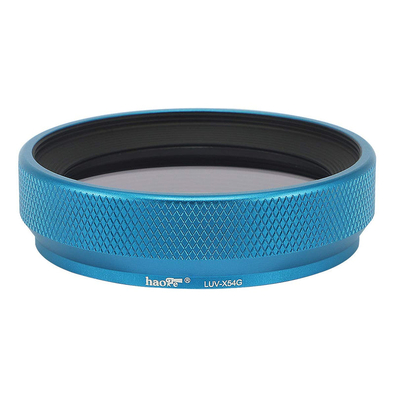 Haoge LUV-X54G Metal Lens Hood with MC UV Protection Multicoated Ultraviolet Lens Filter for Fujifilm Fuji X100V Camera Blue
