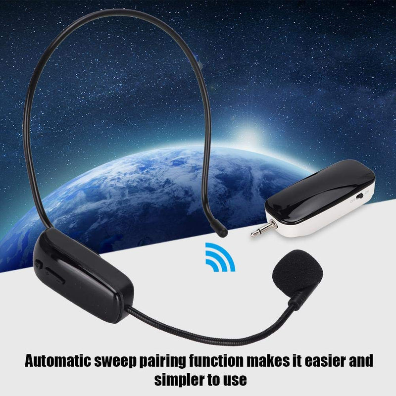 Portable Voice Amplifier Speaker, Mini 3.5mm Head-Mounted Wireless Headset Microphone Condenser MIC for Teachers, Tour Guides, Trainers