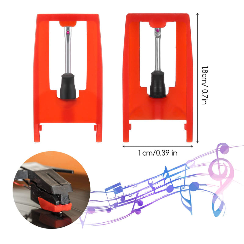 2 Pieces Record Player Needle, Stylus Needle Record Player Turntable Replacement Needle with Ceramic Tip for Vinyl Record Player Phonograph