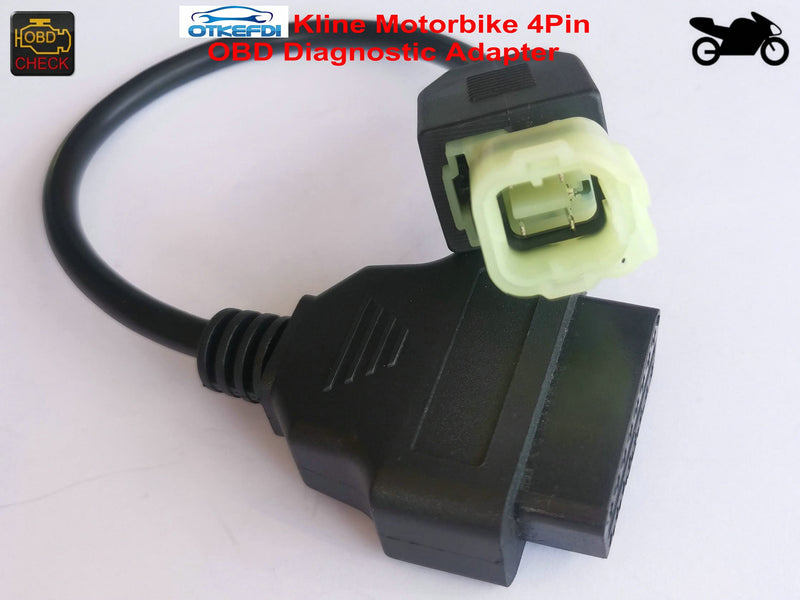 OTKEFDI Motorbike OBD Adapter, Motorcycle 4 Pin Diagnostic OBD2 (K-Line) J1962 Connector