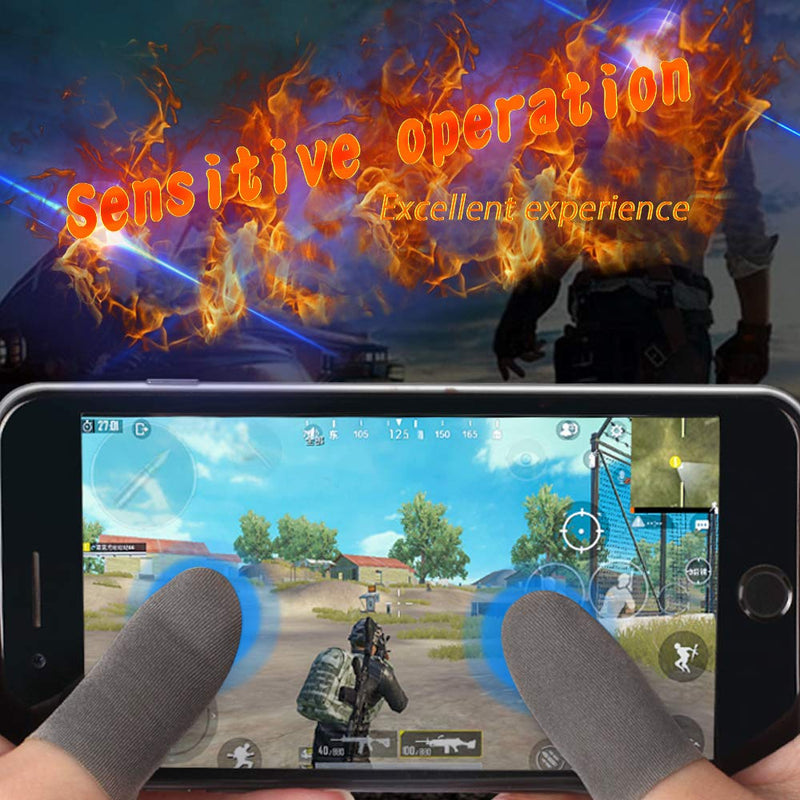 [10 Pack]Qoosea Mobile Game Finger Sleeve Sets Breathable Anti-Sweat Full Touch Screen Sensitive Shoot Aim Joysticks Finger Set for PUBG/Knives Out/Rules of Survival for Android iOS