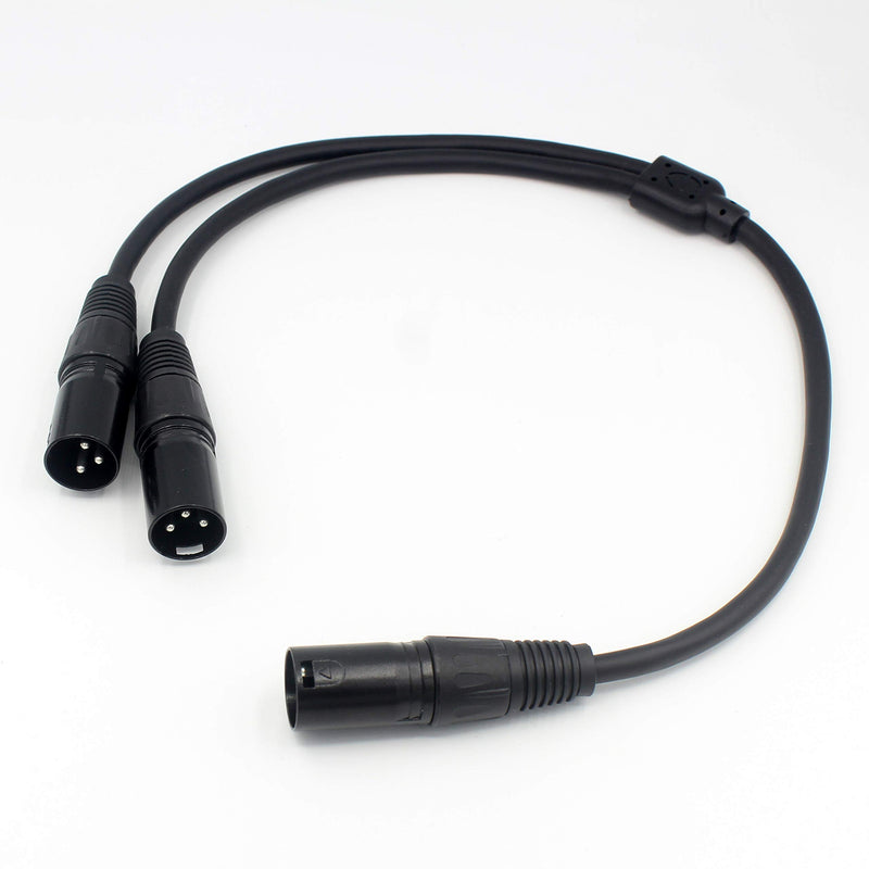 LoongGate 1 Male XLR To Dual Male XLR Y Splitter Cable,Microphone Lead/Combiner Y Cable Patch Cord 0.5m (1 Male - 2 Male) 1M-2M