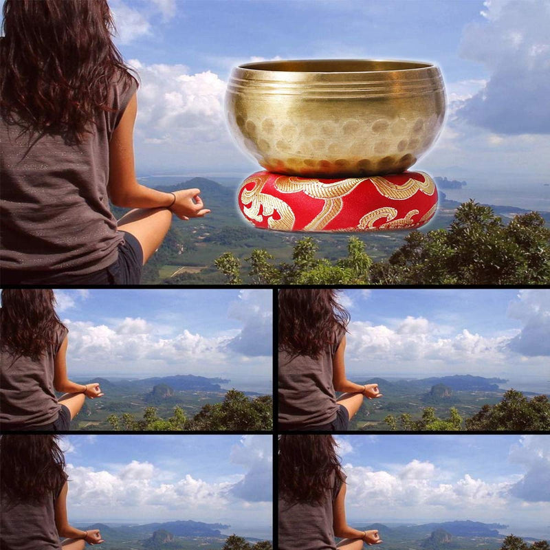 MSDance Tibetan Singing Bowl Set — Meditation Sound Bowl Handcrafted in Nepal for Healing and Mindfulness Yoga Relaxation Natural treatment