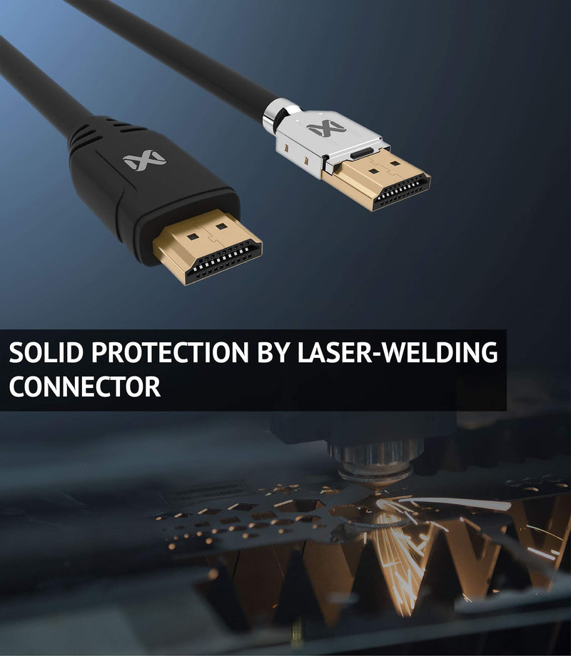 JAVEX Pure Copper HDMI Cable, Metal Connector, Nylon Braided Protection, 4K@60Hz 18Gpbs, 1.8M(6FT) 6FT Braided