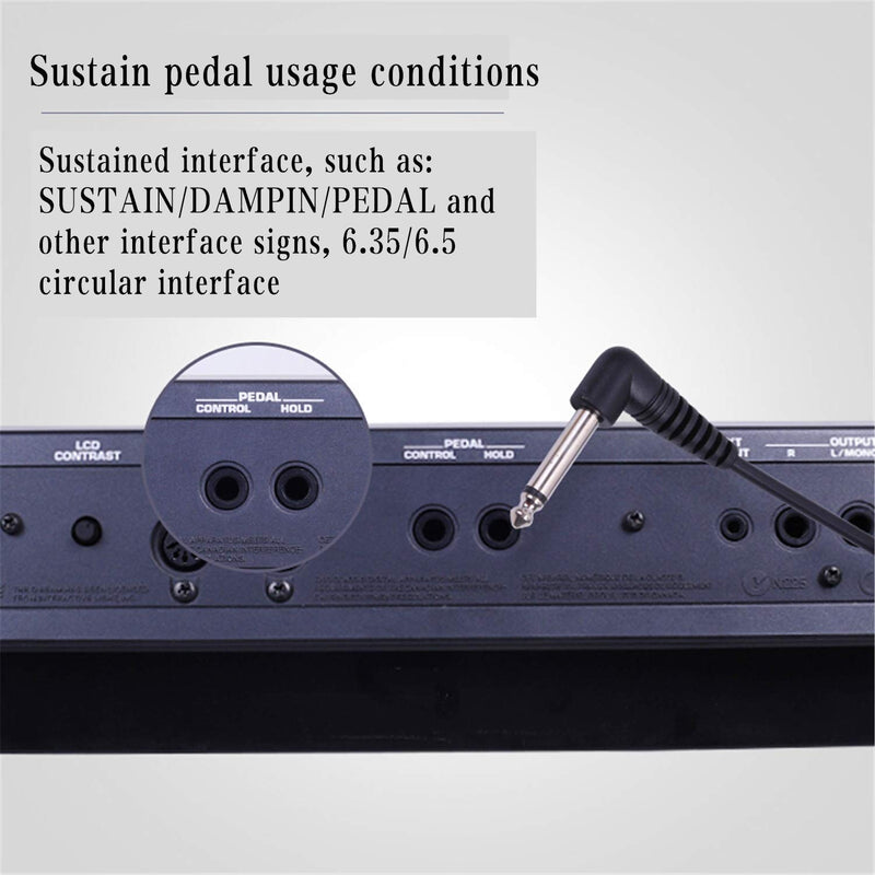 Miwayer Sustain Pedal with Polarity Switch,for MIDI Keyboard,Synth,Digital Pianos,Electronic Drum,Electric Piano,Yamaha,Casio,Roland(6.5 Feet Cable With 1/4 Inch Plug)