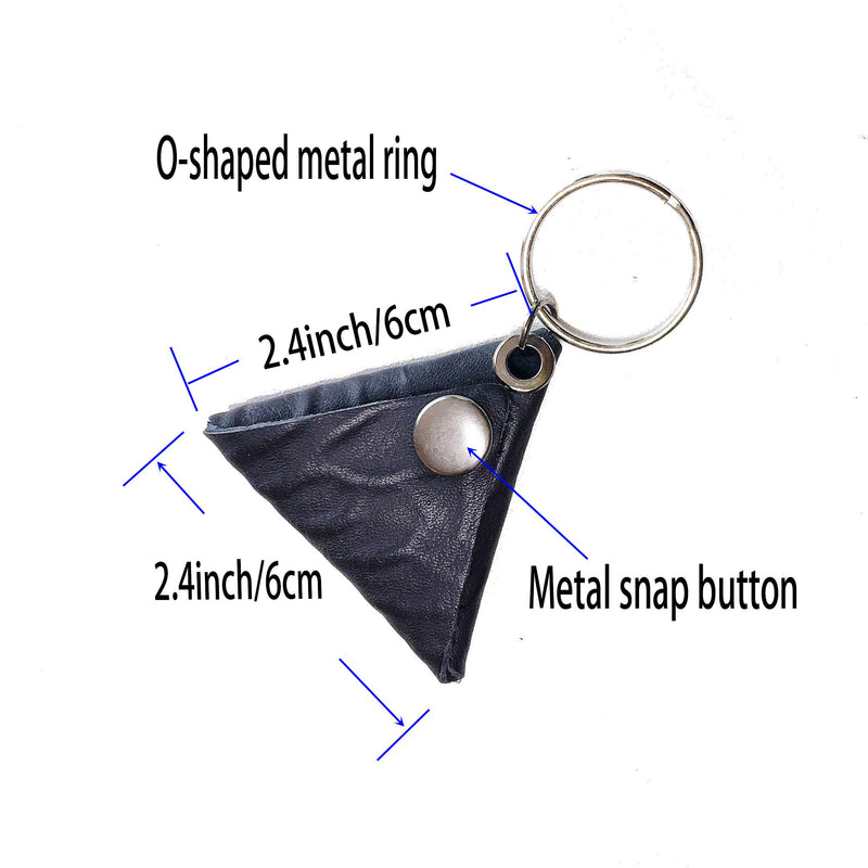 Guitar pick holder（2 pack）, foldable leather multifunctional neutral keychain, metal O-ring and snaps, pick box hold multiple picks, suitable for hanging on keychains or guitars (black)