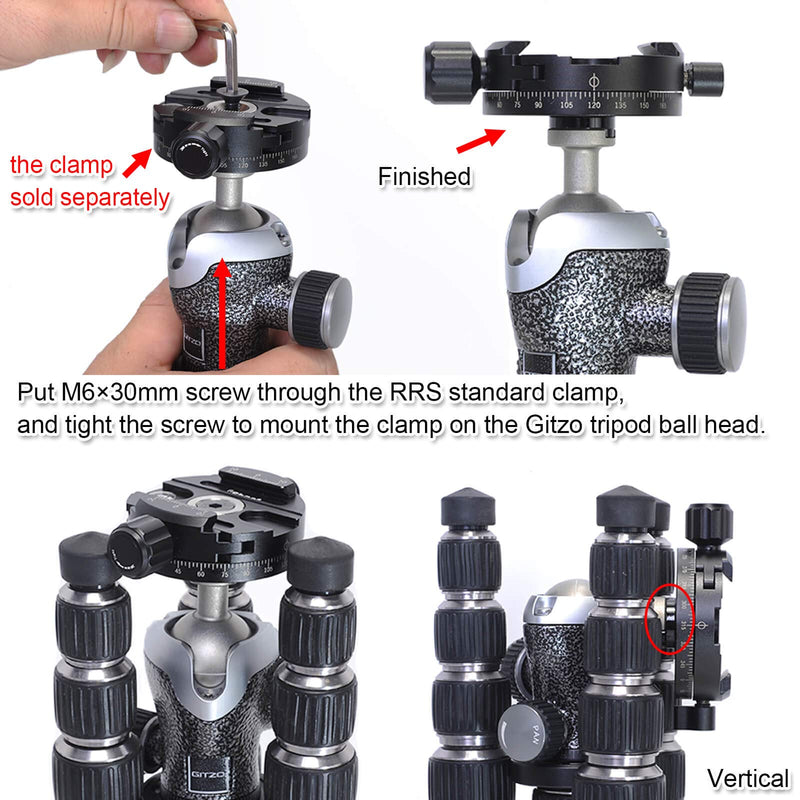 iShoot Tripod Head Clamp Adapter Converter Compatible with & for ARCA-Swiss Fit Clamp Use to Tripod Ball Head of Gitzo 82TQD 82QD, Manfrotto MH490 492 494 496 498, MH054 055 057 Series, MHXPRO Series