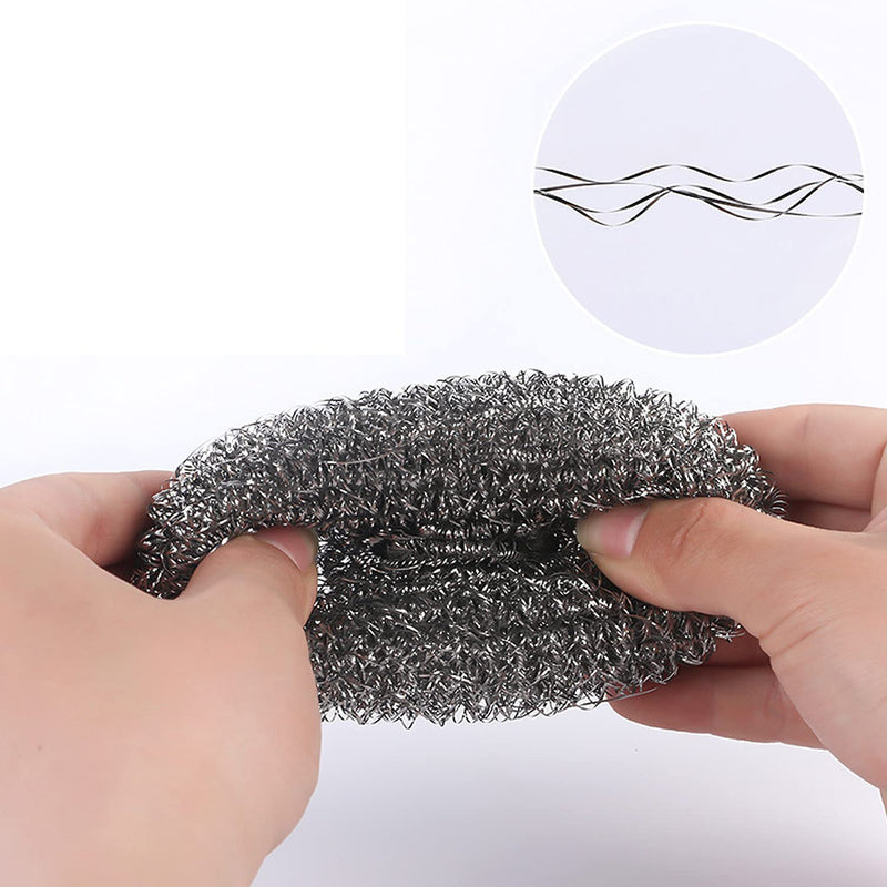 XXJXING 48 Pack Stainless Steel Scourers Sponges,Steel Wool scrubbers for stoves, pots, Cooker Hoods, etc. That are Difficult to Clean (48 Pack-Small 10 Gram) 48 Pack-Small 10 gram