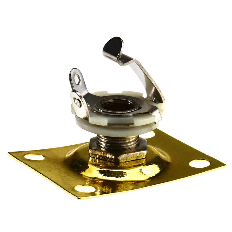 SING F LTD Electric Guitar Output Jack Plate and Socket Square to fit LP Tele Style Guitar Universal Bass Gold