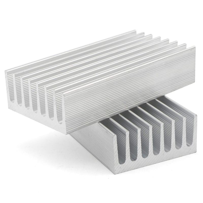Unxuey 100mm x 51mm x 23mm White Tone Aluminium Radiator Heatsink Cooler Fin for MOS Tube Power Amplifier Transistor 2Pcs Set