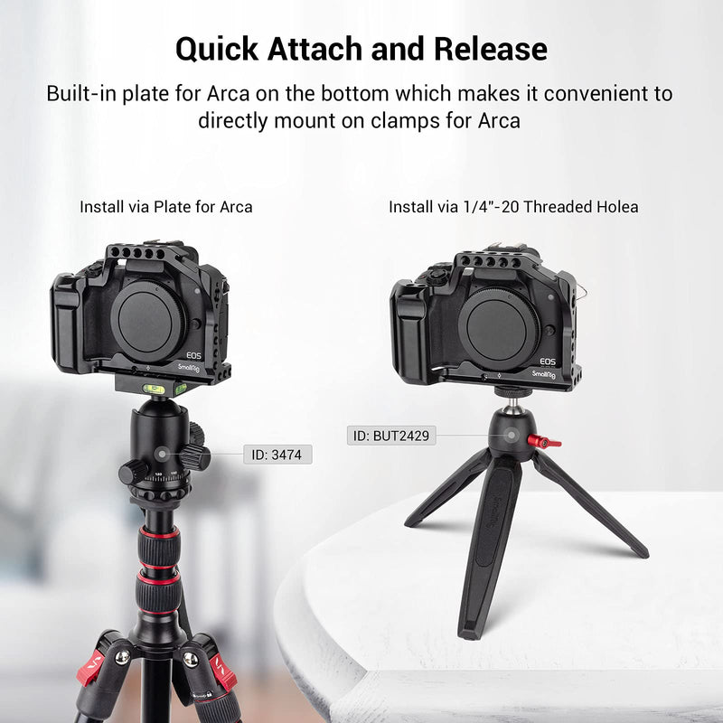 SmallRig M50 /M50 II /M5 Cage (Upgraded) , Aluminum Alloy Video Film Movie Making Rig with Integrated Grip and NATO Rail for Canon M50 /M50 II /M5 2168C M50 and m5 cage