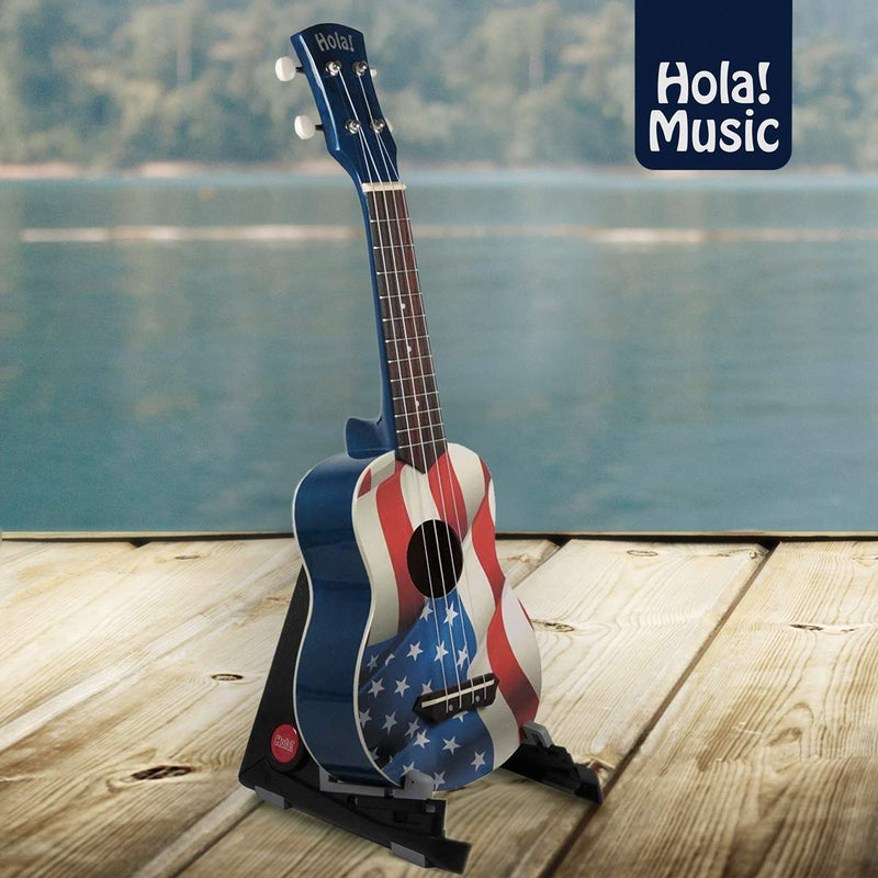 Portable Folding Ukulele Stand by Hola! Music - Black ABS - Black