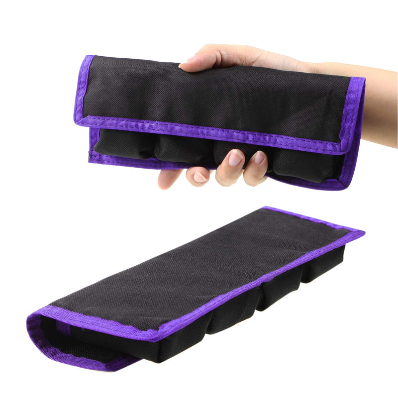 Meking Battery Storage Case Bag with 4 Pockets for DSLR Camera, Suitable for AA/AAA Battery and LP-E6 LP-E8 LP-E10 LP-E12, EN-EL14 EN-EL15, NP-FW50 NP-F550 NP-FM500H Purple