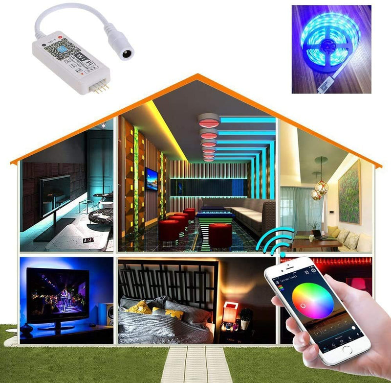 [AUSTRALIA] - Smart WiFi LED Controller, RGB Led Strip Lights Wireless Controller, Compatible with Alexa & Google Home & IFTTT, Free Magic Home App via iOS or Android Smartphone (2 Pack) 