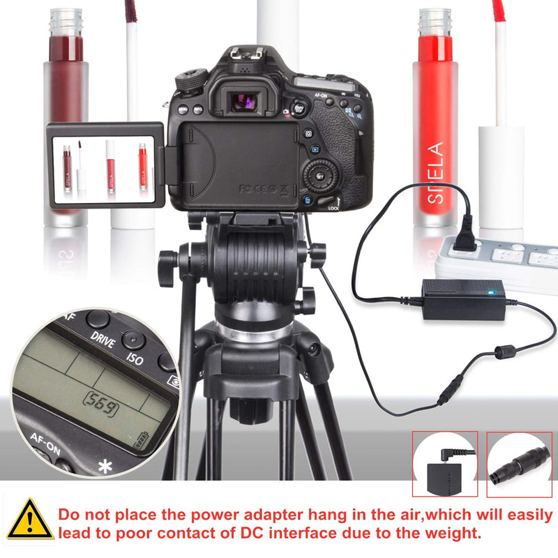 Kimaru ACK-E5 DR-E5 DC Coupler LP-E5 Dummy Battery AC Power Adapter Kit for Canon EOS Rebel T1i, EOS Rebel XSi, EOS Rebel XS, 450D, 500D, 1000D, Kiss F, Kiss X2, Kiss X3 Cameras.