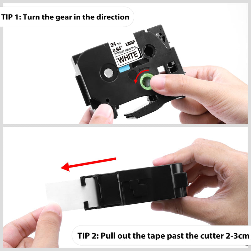 Label KINGDOM TZe-S251 24mm Extra Strength Adhesive Tape Replacement for Brother TZeS251 TZ Tape 24mm 0.94 Strong Adhesive Tape Black on White 1" for Brother P-Touch PTD600 PTP710BT PT2730, 3-Pack 24mm (1")