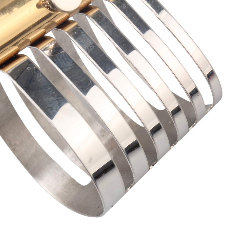 Mxfans Twin Screws Adjustment Alto Saxophone?Mouthpiece Sax Ligature Silver