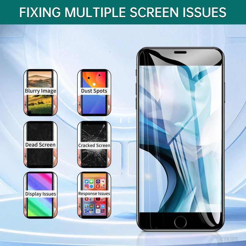 for iPhone 7 Screen Replacement Black with Home Button 4.7" 3D Touch LCD Display Digitizer Full Assembly with Front Camera Ear Speaker Front Glass Fix Tools Repair Kit for A1660, A1778, A1779