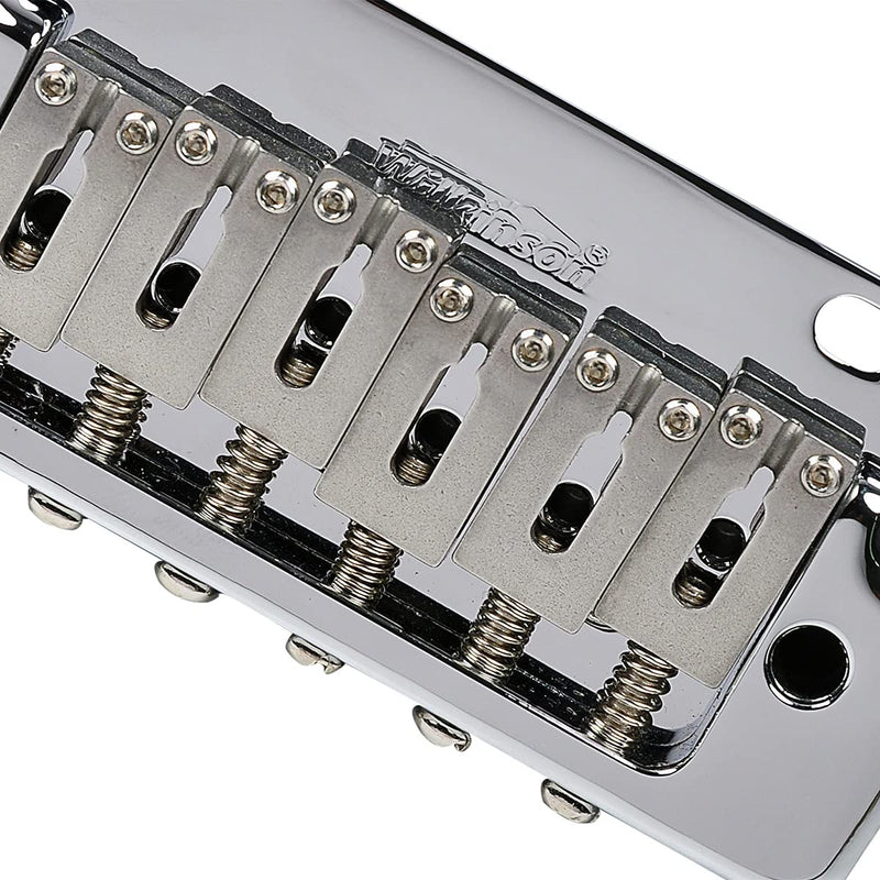 Wilkinson WVP2-SB 54mm 2-Point Stainless Steel Saddles Tremolo Bridge with Full Steel Block for Japan/Korea Import Strat Electric Guitar, Chrome