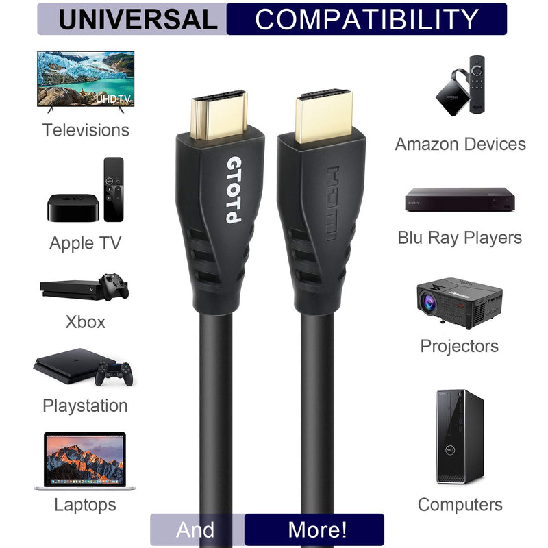 GTOTd High-Speed 4K HDMI Cable (6 Feet) with HDMI Female to Female Coupler Adapter 60Hz HDR,Video 4K 2160p 1080p 3D HDCP 2.2 6FT HDMI+F2F Adapter
