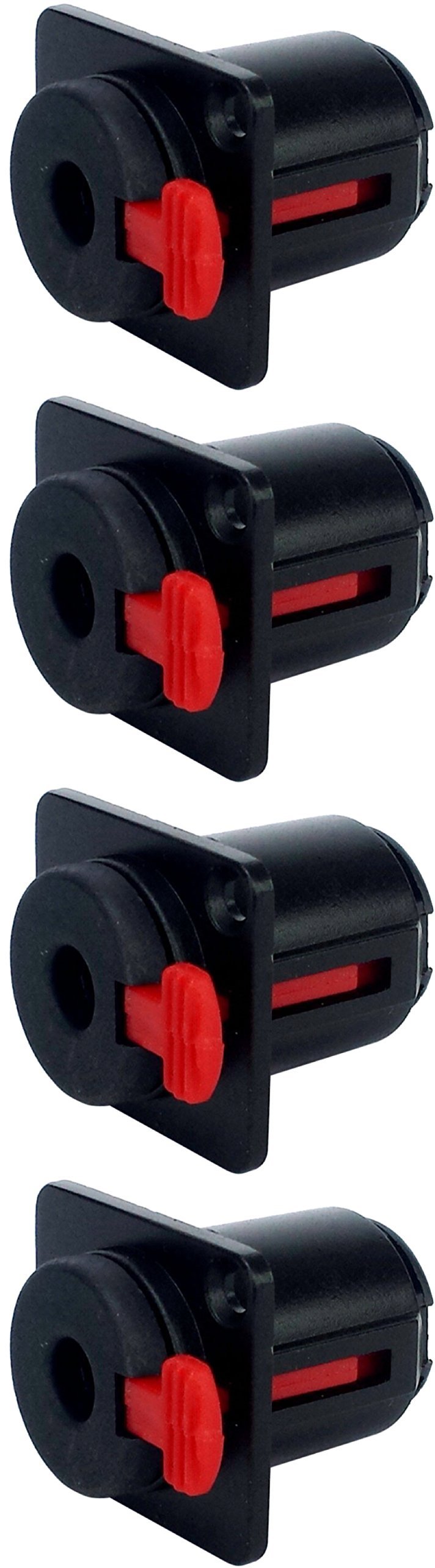 [AUSTRALIA] - CESS 1/4" Jacks TS and TRS Panel Mount Jack Locking Style D Series Size - 1/4 Inch Female Stereo and Mono/TRS and TS Audio Socket - 6.35mm Stereo and Mono Socket (4 Pack) 