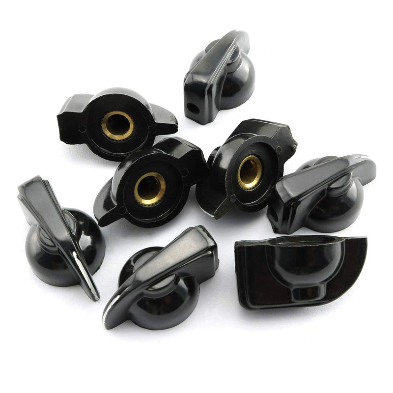 [AUSTRALIA] - Longdex Chicken Head Knob 8PCS Black Vintage Guitar Amplifier Potentiometer Knob with Set Screw 