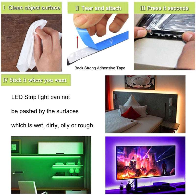 [AUSTRALIA] - LED Strip Lights with 12V UL Certification Power Supply 19.7FT 5050 RGB 44keys Remote Multi Color Light Strip can Cut Optional Flexible Led Strip Decoration for Home TV Party（Gift Connectors） 