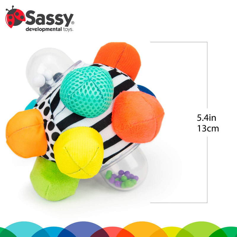 Sassy Developmental Bumpy Ball | Easy to Grasp Bumps Help Develop Motor Skills | for Ages 6 Months and Up | Colors May Vary