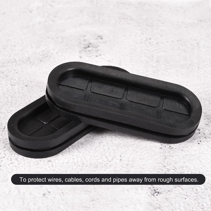 MECCANIXITY Rubber Grommet Mount Size 82 x 30 mm Oval Double-Sided for Wire Protection Pack of 6