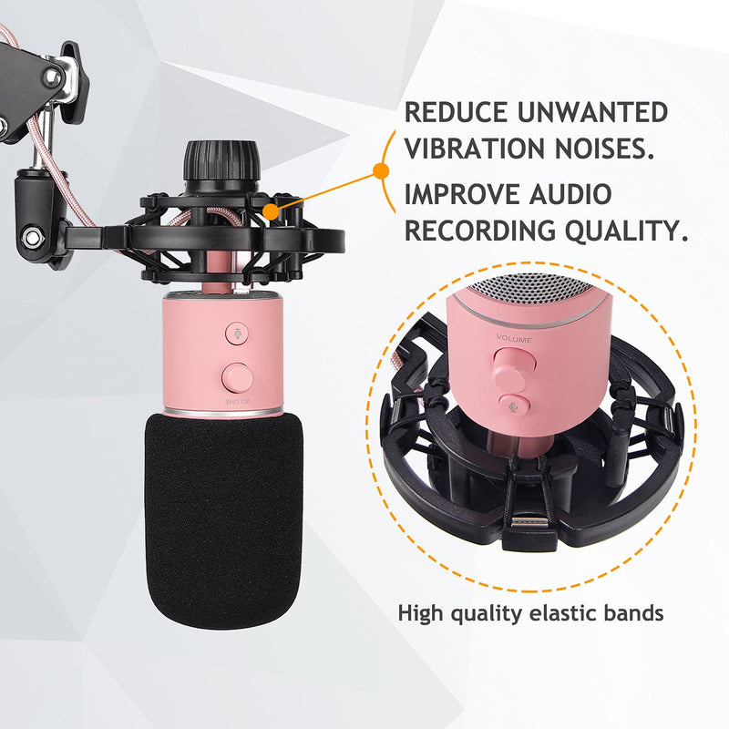 Razer Seiren X Shock Mount with Foam Windscreen Cover, Anti-Vibration Suspension Shockmount Mic Holder Clip with Pop Filter to Blocks Out Plosives for Razer Seiren X USB Streaming Microphone Frgyee