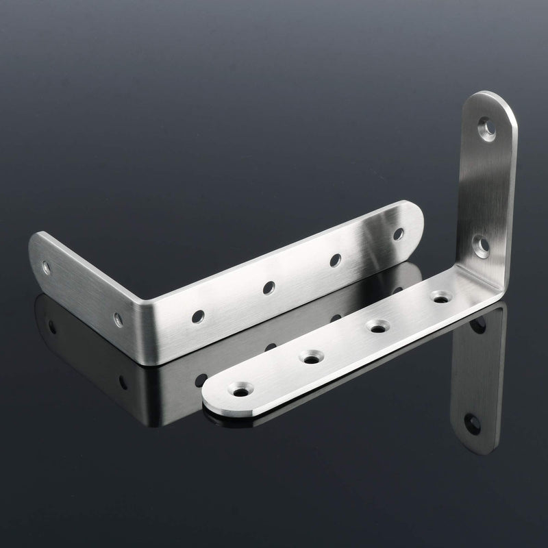 Alise Floating Shelf Bracket Widened and Thickened Stainless Steel Brackets Heavy Duty Corner Brace Support Wall Hanging 5x3Inch,4Pcs Brushed Nickel 5x3 Inch