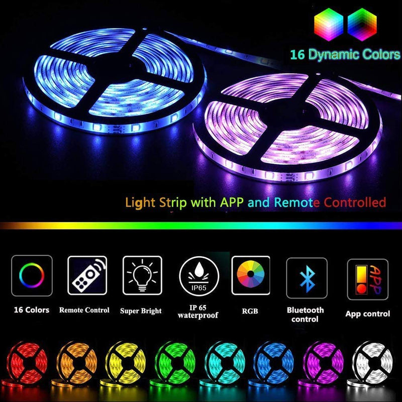 [AUSTRALIA] - Led Strip Lights , Flykul 32.8 Feet/10m 300 LEDs Color Changing Bluetooth Light Strip with App Controlled Remote, Music Sync IP65 Waterproof Tape Lights for Home Bedroom Kitchen Holiday Party Bar 