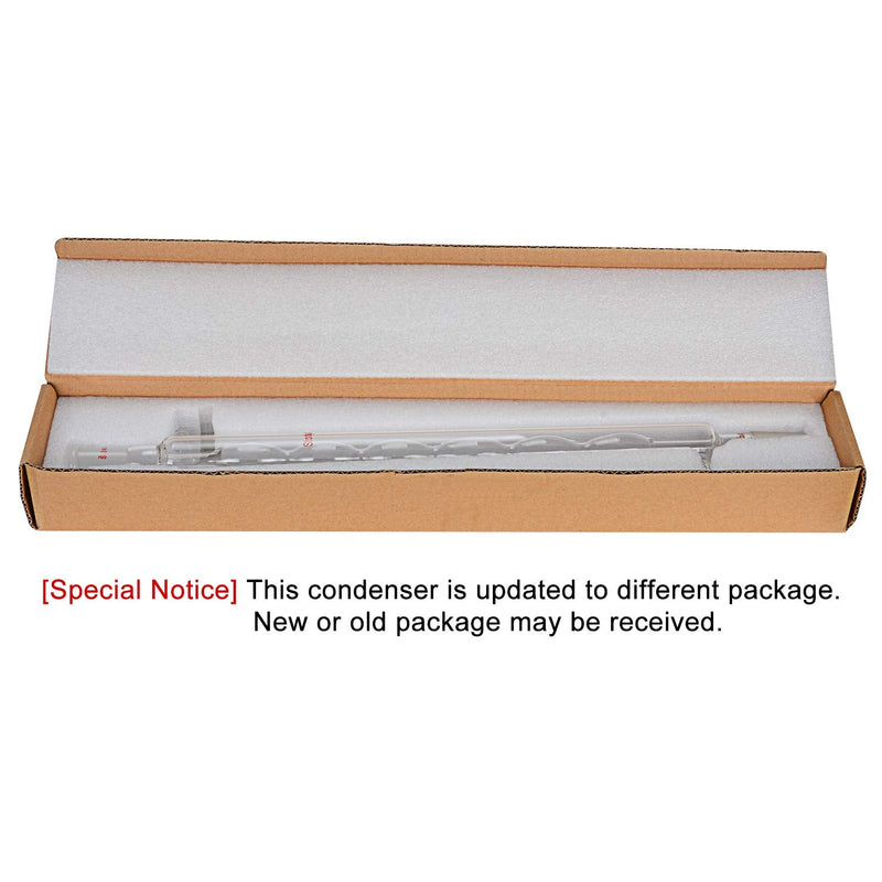 StonyLab Borosilicate Glass Allihn Condenser with 24/40 Joint 400mm Jacket Length Lab Glass Condenser 400 mm
